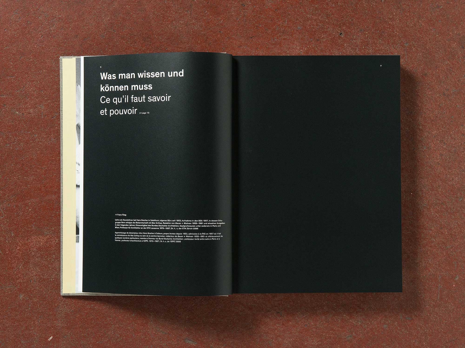 Buchgestaltung / book design Max Schlup, Architekt