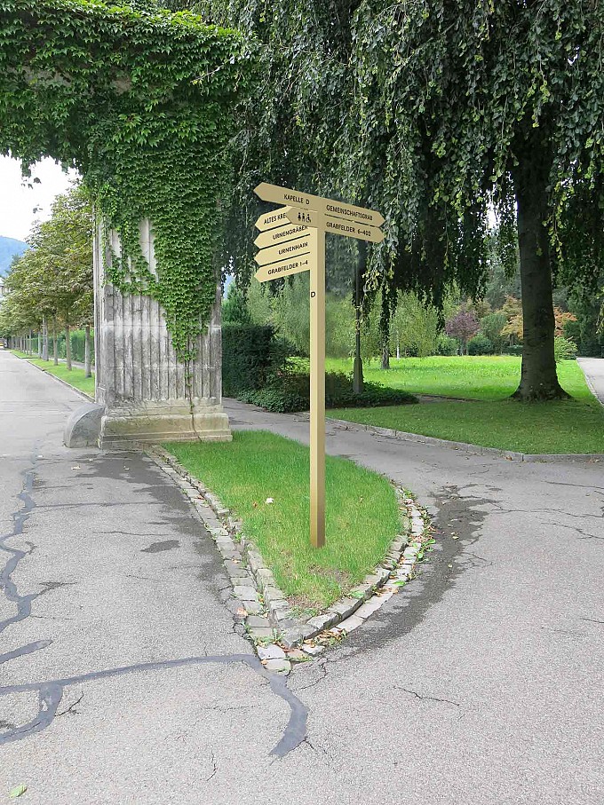 Signaletik Friedhöfe Stadt Zürich